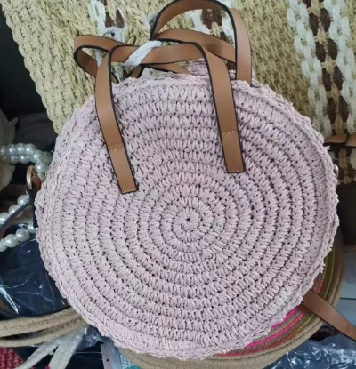 کیف شانه دخترانه کوچک گرد صورتی