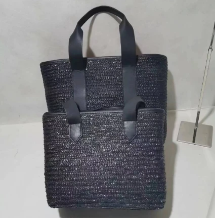 ست یک کیسه زنانه بافته شده سیاه گندم