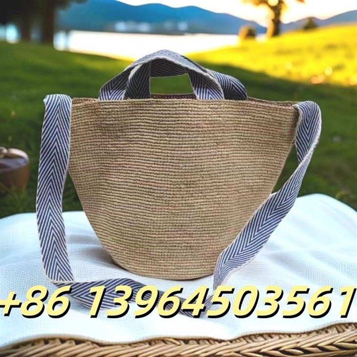 کیسه زن رافیا با بند پنبه