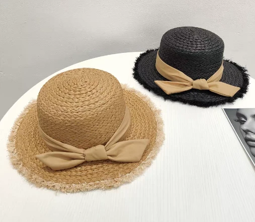 کلاه آفتاب ساحلی دستباف کاغذی Bowknot