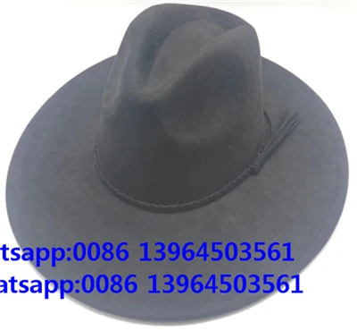 کلاه سیاه پشمی Rancher کلاه کابوی فدورا