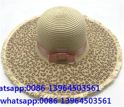 کلاه ساحلی لبه بزرگ زنانه با خال پلنگی