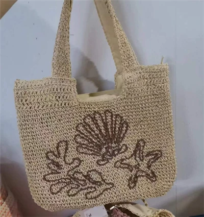 کیف شانه قلاب بافی کاغذی با طرح بافتنی